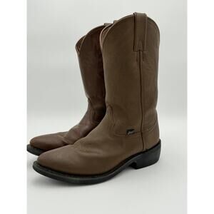 Justin Leather Cowboy Boots Style Jb1100 Men's Size 8.5 EE Brown Great Condition